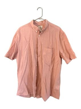 H&M Men's Short Sleeve Button-Down Shirt - Light Pink